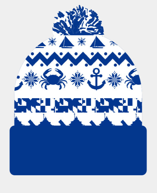 Chesapeake Themed Pom Beanie
