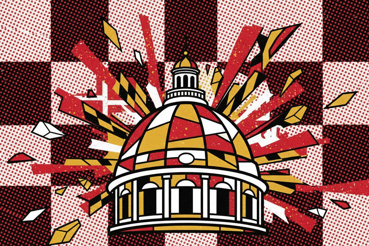 Pop art Maryland State House dome no text